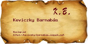 Keviczky Barnabás névjegykártya
