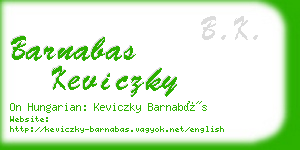 barnabas keviczky business card